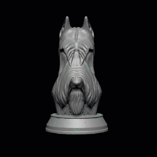 Schnauzer busto Arte esnauzer toro perro francés americano matón exótico animal juguetes juguete escultura perros 3d print model - Mito3D
