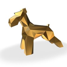 schnauzer cão de figura jogo a arte presente imprimir jóias lowpoly pingentes 3dprint animais decoração figurine interior o design miniaturas escultura estátua brinquedo dos desenhos animados papercraft origami 3d print model - Mito3D