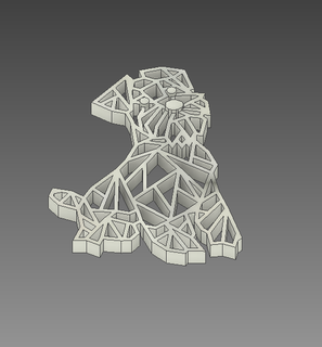 schnauzer dog keychain geometrico 3d print model - Mito3D