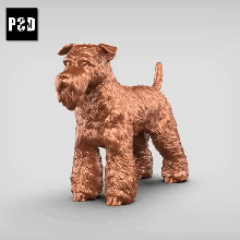 schnauzer v3 arte cane animale giocattolo domestico figurine 3d print model - Mito3D