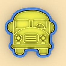 school bus cutter - cookie college carimbo stamp 3d print model - Mito3D
