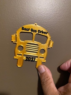 school bus driver christmas ornament tree gift holiday ball 2021 3d print model - Mito3D
