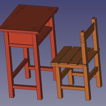 okul sandalye sıra Okul sıraları sandalyeler 3d print model - Mito3D