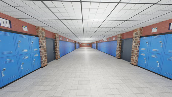 school corridor 3d print model - Mito3D