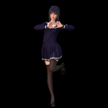 okul kız Japonca 3 kostüm 3d print model - Mito3D
