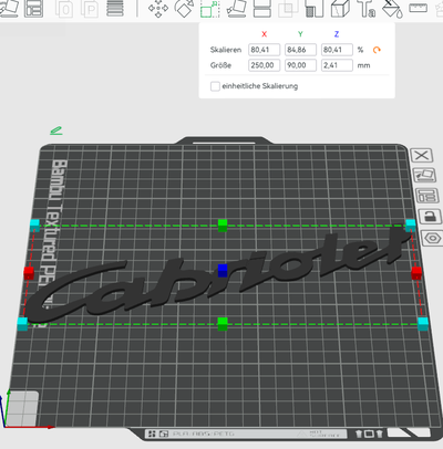 letras cabriolet peugeot 306 cabrio 3d print model - Mito3D