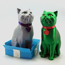schrodinky british shorthair cat box 3d printable multi part model single extrusion package assembly figurine sculpture money bank color 3d print model - Mito3D