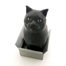 schrodinkydual de extrusão versão a arte cat gato escultura não suporta 3d print model - Mito3D