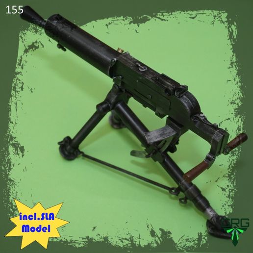 schwarzlose 0712 machinegun - scale 1 4 gun rifle grg replica guns 3D print model - Mito3D