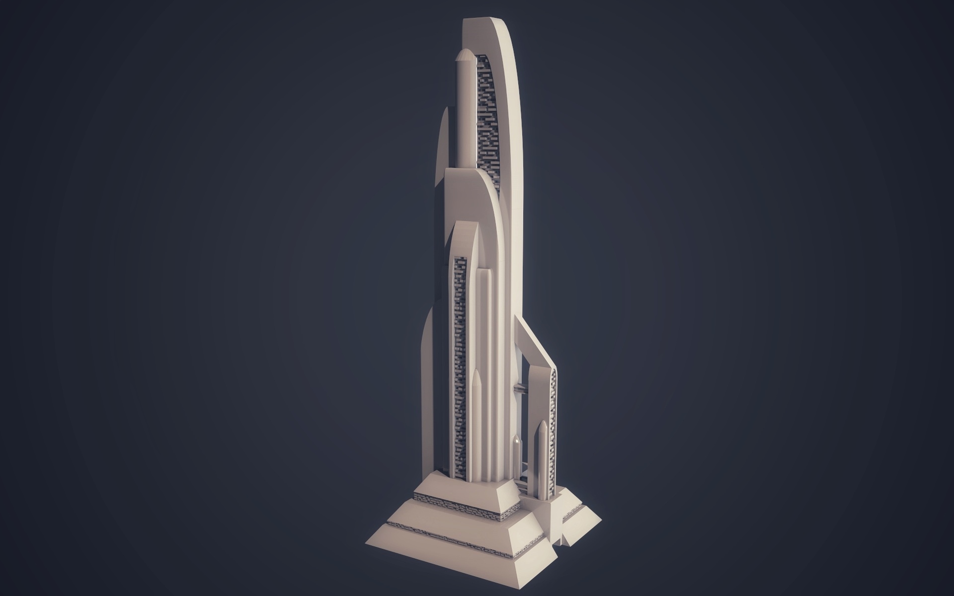 sci-fi building space star wars scifi science fiction futuristic skyscraper tall cyberpunk 3D print model - Mito3D
