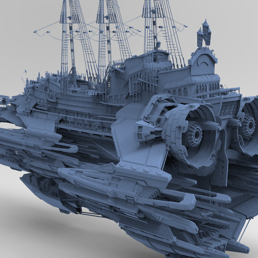sci-fi cargo ship 8 3D print model - Mito3D