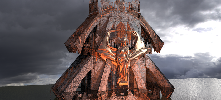 sci fi Mısırlı Labirent katedral 3 Kent kale karmaşık Antik günün resmi trend anıt mimari Kitbash fantezi takım kule kilise bina oyun dış 3d print model - Mito3D