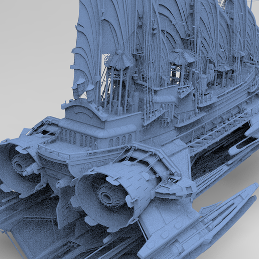 sci fi imperatori fin nave palazzo 3 3D print model - Mito3D