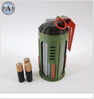 sci-fi grenade aa & aaa battery storage box tnt geek gaming gamer cool war futuristic scifi easy supportless support free 3d print model - Mito3D