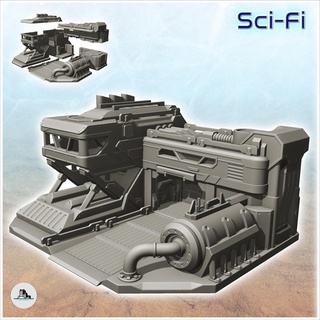 sci-fi headquarters command post tank 15 - future sf infinity terrain tabletop scifi futuristic science fiction mars miniatures wargame game accessories building star wars battletech dnd imperial guard space marines warforged 28mm 3d print model - Mito3D