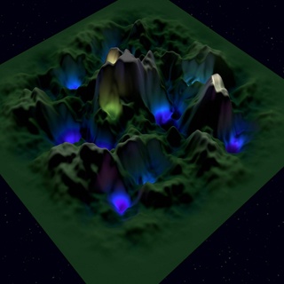 sci paysage Montagne vallée colline grotte terre sol Roche calcul 3d print model - Mito3D