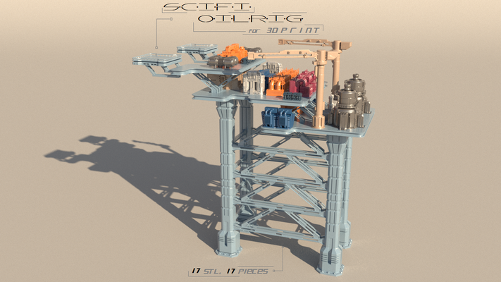 sci-fi oilrig game oil factory gas industrial tools tank platform tower usa space mars sun 3d print model - Mito3D