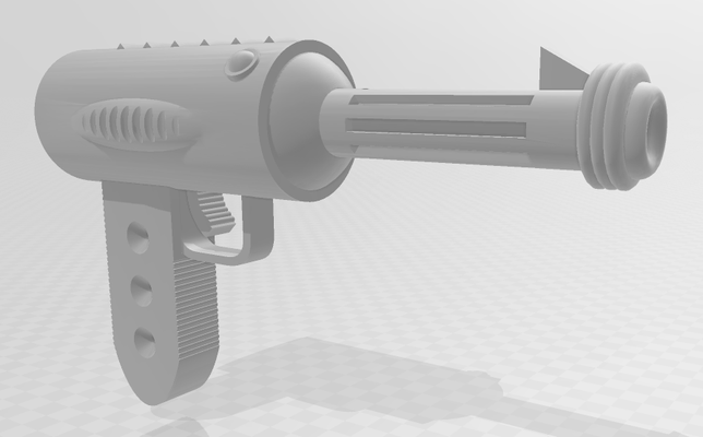 sci-fi ray gun 9'' art space 3d print model - Mito3D