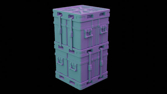 sci-fi tabletop terrain - stack crates infinity game cover futuristic modern military 3d print model - Mito3D