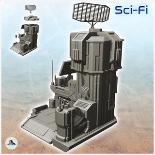 sci-fi telecommunication base tower large antenna 16 - future sf infinity terrain tabletop scifi futuristic science fiction mars miniatures wargame game accessories building star wars battletech dnd imperial guard space marines warforged 28mm 3d print model - Mito3D