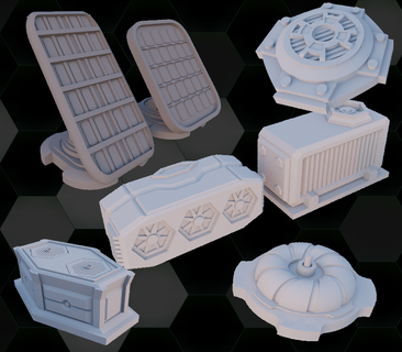 sci fi ac units & stl fdm scenery infinity big pla toy simple boxes terrain 3d print model - Mito3D