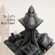 sci fi city builder arquitetura a arte decoração gerador processual recursividade ficção científica 3d print model - Mito3D