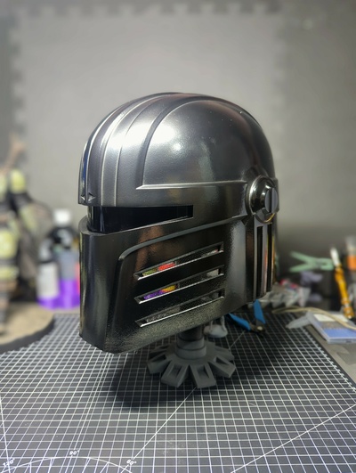 sci fi knight helmet mandalorian space medieval star wars science fiction cosplay prop mask armor inspired costume bounty hunter mando 3d print model - Mito3D