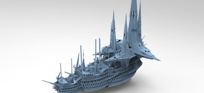 sci fi mongolo pirata nave 1 andare in barca mare oceano moto d'acqua yacht direzione porto marittimo crociera storico 3d print model - Mito3D