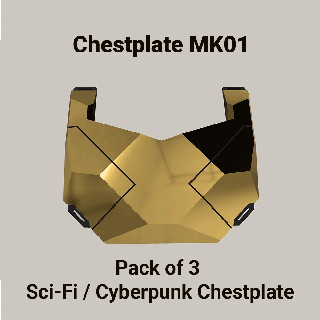 science fiction breastplate - chestplate mk01 sci fi sf front panel armor halloween cyberpunk cyber air soft airsoft cosplay paintball nerve 3d print model - Mito3D