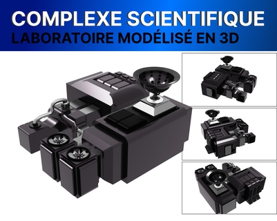 scientific complex 3d model laboratory scientific complexity revolutionary laboratory 3d modeling immersive experience state-of-the-art technology scientific collaboration optimum safety multidisciplinary research science-games fusion video  3d print model - Mito3D