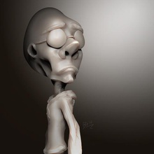 Wissenschaftler Kunst 3d Charakter komisch reprap sculpt albern zbrush Menschen 3d print model - Mito3D