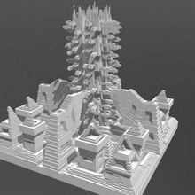sci-fi de la construcción arquitectura arhitecture el bloque 3dmodel obj imagen los bloques imprimible altura 3d print model - Mito3D