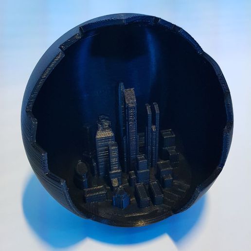 scifi città sfera 3D print model - Mito3D