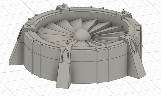 ciencia ficción turbina 28mm industrial terreno juego guerra edificios estructuras 3d print model - Mito3D