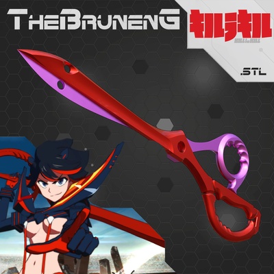 tesoura lâminas mate la cosplay 3d impressão arquivos suporte espada ryuko anime 3d print model - Mito3D