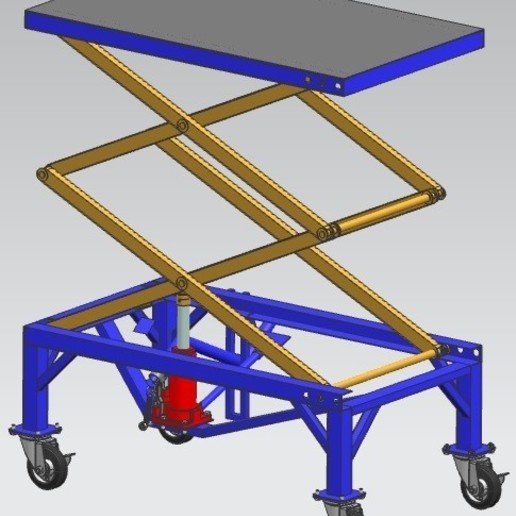 Schere Aufzug Tabelle Werkzeug 3dcad Ingenieurwesen hydraulisch Jack Design 3d Modellieren Heben 3D print model - Mito3D