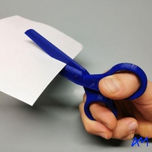 scissor tool paper cut cutting structure blue hand 3d print model - Mito3D