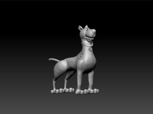 scooby - toon dog cute cartoony toy on desk test model amazing animal royal beauty beautiful shiny royality 3d print model - Mito3D