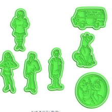 scooby doo cookie cutter set 7 cutters cithen home cook cookies stamp shaggy fred daphne velma cartoon tv 3d print model - Mito3D