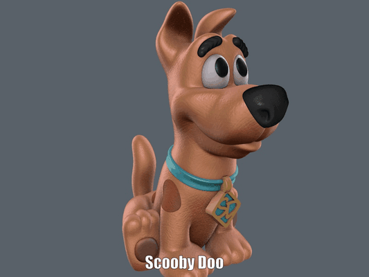 scooby doo kolay yazdır montaj sanat köpek nostaljik hannabarbera renkli şirin karikatür şekil model heykel desteksiz 3d print model - Mito3D