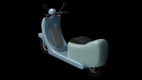 scooter motociclo Basso poli posto sedere luce ciclomotore bicicletta motore componenti manubrio Mont Blanc neve pneumatico 3d print model - Mito3D