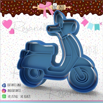 roller vespa plätzchen cutter werkzeuge 3d drucken bäckerei kalt porzellan be notfall fahrzeug motorrad vorfahrt beachten motovikas 3d print model - Mito3D