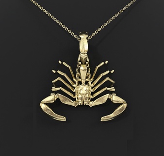 Scorpion zodiaque pendentif bijoux porte clés mode horoscope signe conception décor 3d impression imprimé stl pendentifs constellation 3d print model - Mito3D