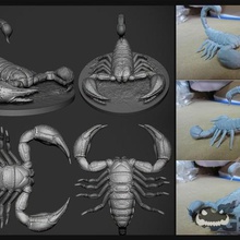 scorpion 3d yazıcı modeli sanat hayvan canavar kum ölüm venom böcek 3d print model - Mito3D