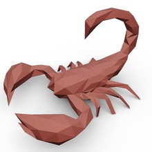 scorpion figura vari origami papercraft cartone animato giocattolo statua la scultura miniature il design interni figurina arredamento animale 3dprint ciondoli lowpoly gioielli di stampa regalo art lo scorpione 3d print model - Mito3D