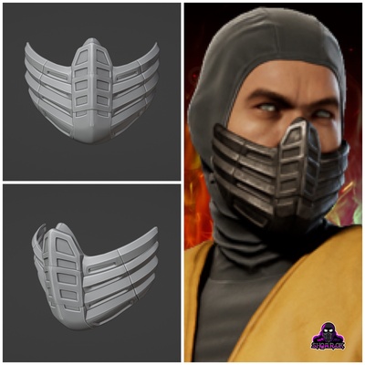 scorpion mask mk1 - scorp-95 game mkx mk11 mk9 mortal kombat cosplay mk 1995 3d print model - Mito3D