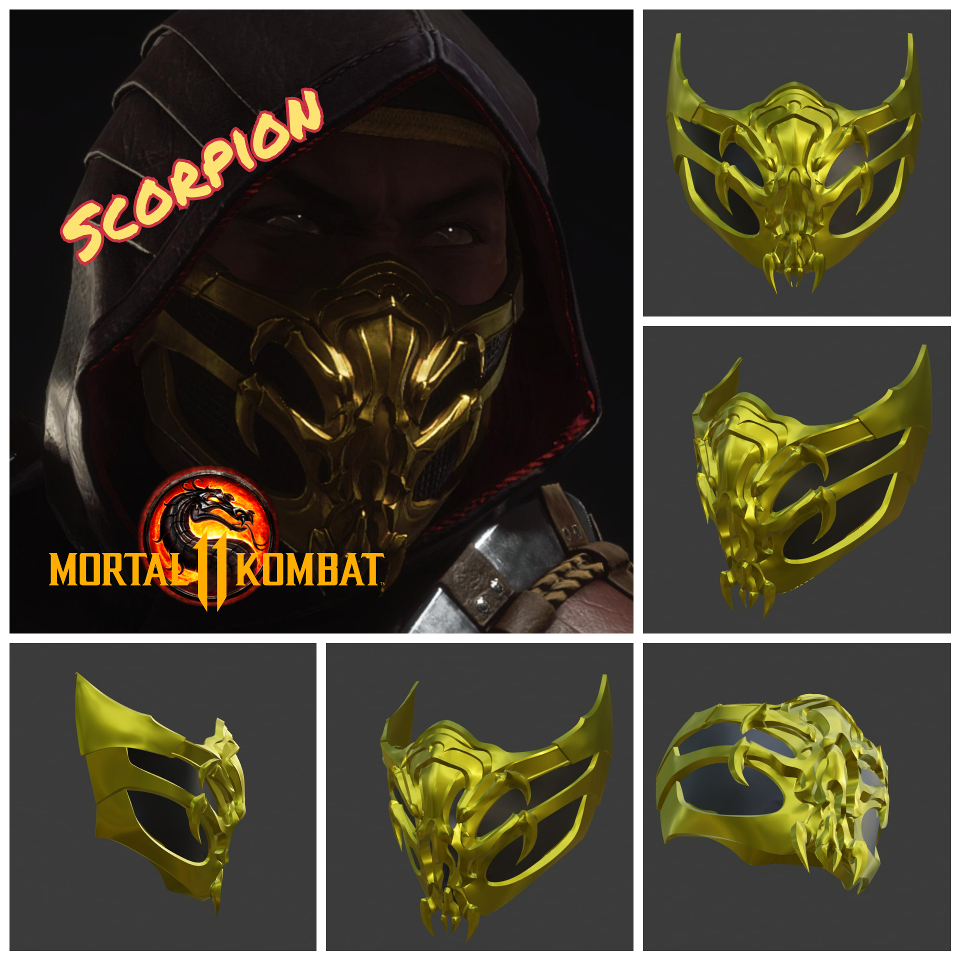 Scorpion Mask Mortal 3d Print Details 0128