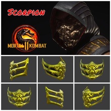 scorpion mask mortal kombat 11 - bite armor helmet cosplay mk11 mkx mk9 sub zero reptile noob saibot ermac chamilion smoke 3d print model - Mito3D