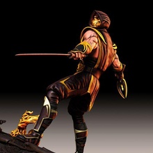 Scorpion mortel kombat d'or démon ventilateur art 3d impression modèle Jeu ninja figurine héros mk11 miniature 3d print model - Mito3D