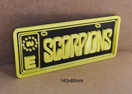 scorpions mini license plate logo poster sign signboard group music 3d print model - Mito3D